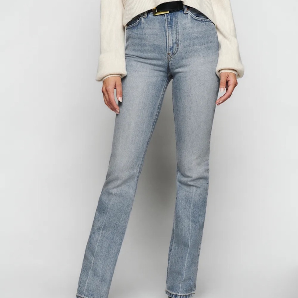 Reformation Light Blue Boot Cut Jeans